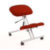 Dynamic Kneeling Stool in Silver Frame with Tabasco Red Fabric