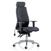 Dynamic Onyx Ergonomic Executive Fabric Office Chair in Black with optional headrest