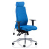 Dynamic Onyx Ergonomic Executive Fabric Office Chair in Blue with optional headrest