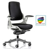 Dynamic Zure Black Fabric White Frame Executive Office Chair