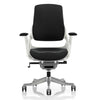 Front image of the Dynamic Zure Black Fabric White Frame Executive Office Chair