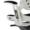 Detail image of the adjustable armrests on the Dynamic Zure Black Fabric White Frame Executive Office Chair