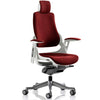 Dynamic Zure Ginseng Chilli Fabric White Frame Executive Office Chair with optional headrest