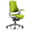 Dynamic Zure Myrrh Green Fabric White Frame Executive Office Chair