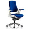 Dynamic Zure Stevia Blue Fabric White Frame Executive Office Chair