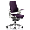 Dynamic Zure Tansy Purple Fabric White Frame Executive Office Chair