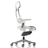 Side image of the Dynamic Zure Charcoal Mesh White Frame Executive Office Chair with optional mesh headrest
