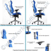 Detail image of the backrest, tilt, headrest, and arm adjustments all relevent to the Dynamic Chiro Plus Ultimate Ergonomic 24Hr Executive Chair in Black Leather