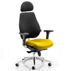 Dynamic Chiro Plus Ultimate Ergonomic 24Hr Executive Chair in Black with Senna Yellow seat