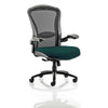 Dynamic Houston HD Black Mesh Executive Office Chair with Maringa Teal seat
