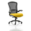 Dynamic Houston HD Black Mesh Executive Office Chair with Senna Yellow seat