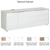 Image showing the optional pedestal available in multiple finishes, suitable for the Maja eDJUST Small Motorised Height Adjustable Desk