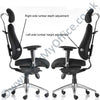 Left and Right side image of the Dynamic Chiro Plus Ultimate Ergonomic 24Hr Executive Chair showing the lumbar adjustments