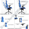 Dynamic Chiro Plus Ergonomic 24Hr Executive Chair in Blue Fabric