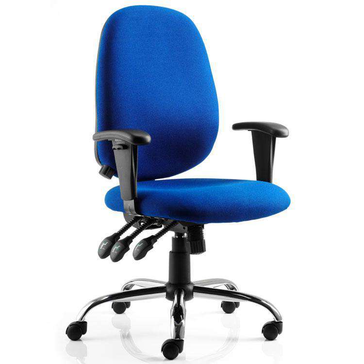 Dynamic Lisbon Ergonomic Fabric Operator Chair in Blue