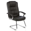 Dynamic Moore Deluxe Visitor Leather Office Chair in Black