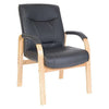 Teknik 8511MD/K - Kingston Visitor Black Leather Chair with Light Wood