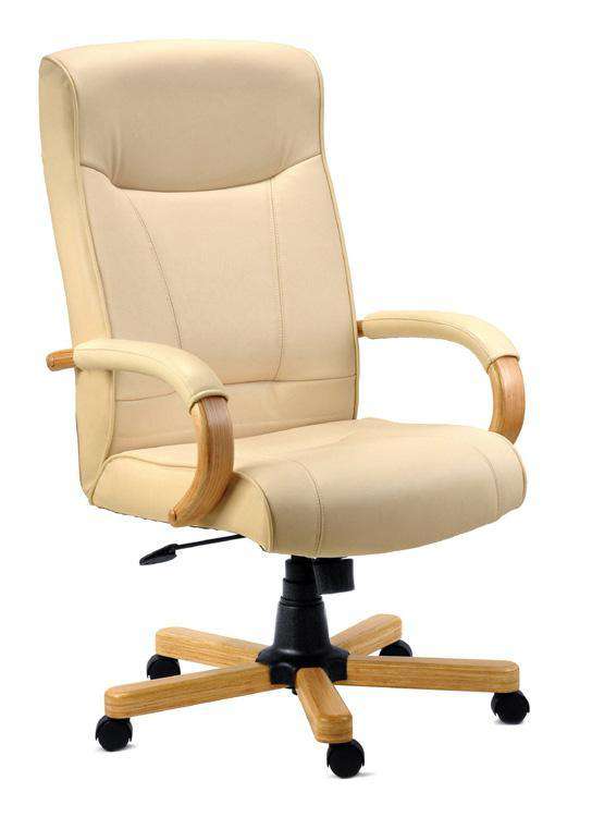 Teknik 8513HLW - Knightsbridge Executive Leather Chair in Cream