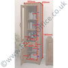 Dimensional image of the Baumhaus Mayan Walnut Narrow Glazed Cabinet (CWC01C)