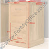 Dimensional image of the Baumhaus Mobel Oak Desk Height Filing Cabinet (COR07A)