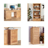 Image showing all products included in the Baumhaus Mobel Oak Hidden Twin Pedestal Office Package