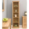 Front angle of the Baumhaus Mobel Oak Narrow Bookcase (COR01D)