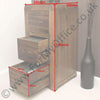 Dimensional image of the Baumhaus Shiro Walnut 3-Drawer Filing Cabinet (CDR07B)