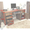 Dimensional image of the Baumhaus Shiro Walnut Twin Pedestal Home Office Desk (CDR06B)