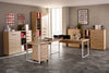 Image of the Maja Set+ 2-Door Cupboard in Natural Oak shown with other Set+ Office Furniture