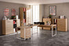 Image of the Maja Set+ Maxi Cupboard Combi in Natural Oak shown with other Set+ Office Furniture