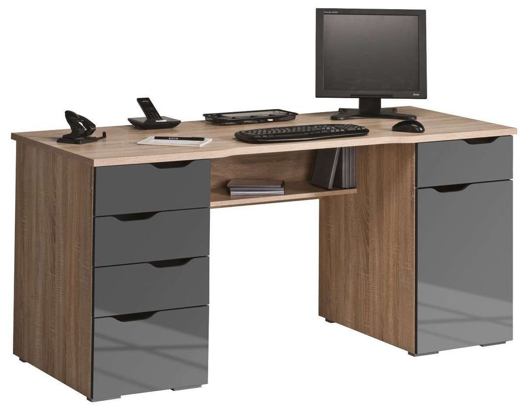 Maja Marlborough Sonoma Oak and High Gloss Grey Office Desk