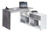 Maja Clifton Corner Office Desk In Concrete and Icy White (4019 9139)