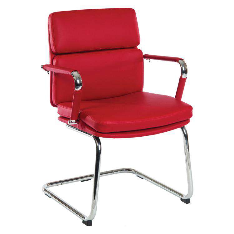 Teknik 1101RD  - Deco Faux Leather Visitor Chair in Red