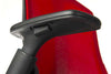 Detail image of the height adjustable armrests on the Teknik 6964 - Rapport Luxury Mesh Executive Office Chair in Red Mesh