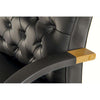 Detail image of the armrest cover and tufted backrest on the Teknik 6928 - Warwick Executive Leather Chair in Noir