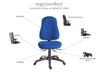Detail image showing the full adjustments possible on the Teknik 9500 - Ergo Comfort Fabric Executive Office Chair