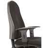 Detail image of the high backrest curvature and seat curvature on the Teknik 9500 - Ergo Comfort Fabric Executive Office Chair (shown with optional arms fitted)